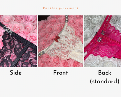 Crystal Name Lace Thongs (random shades)