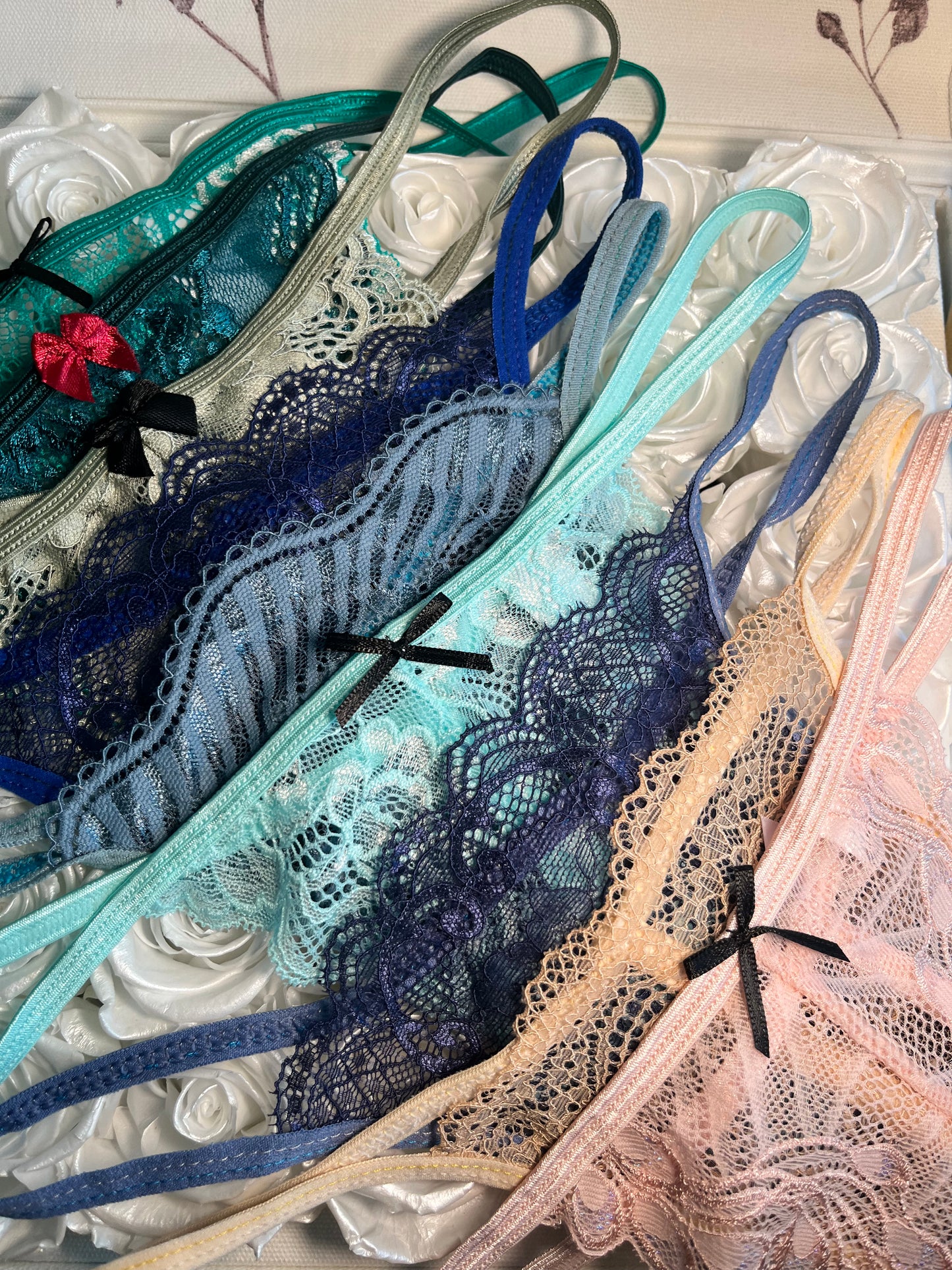 Crystal Name Lace Thongs (random shades)